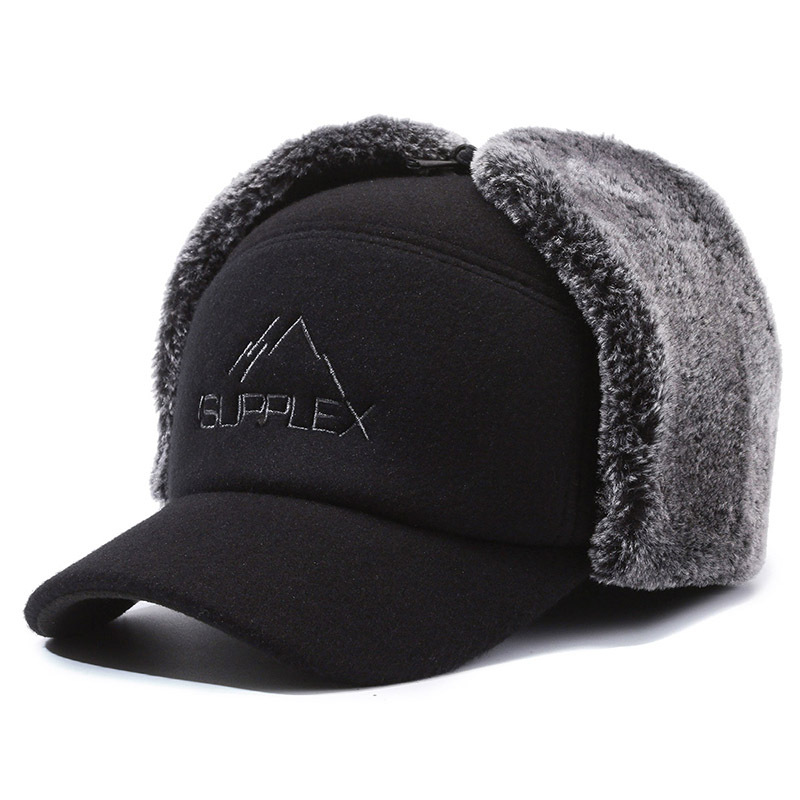 Father Hat Ushanka Hat Men's Winter Warm Thickened Old Men Middle-Aged and Elderly Men Cotton-Padded Cap Old Man Winter