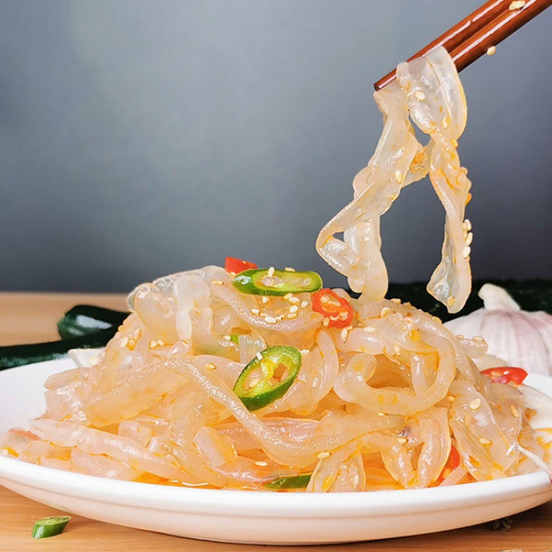 海蜇皮即食海蜇头凉拌海蜇丝海鲜零食下饭菜净重200g袋大连特产