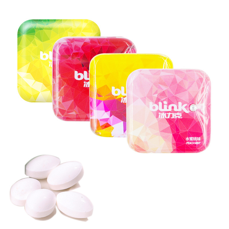 德国进口blink冰力克果粉薄荷糖无蔗糖口香糖清新口气零食糖果