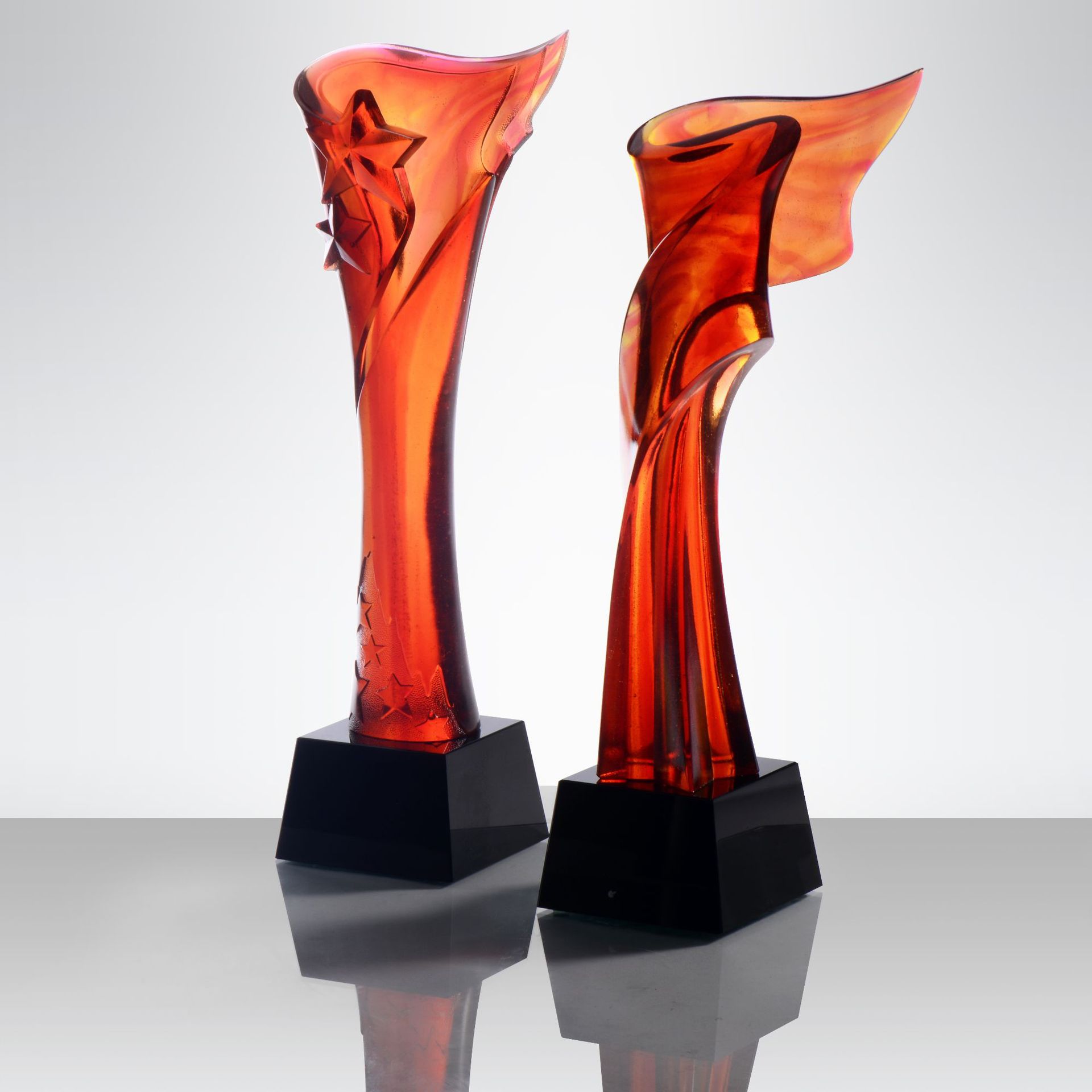 创意旗帜琉璃星扬水晶奖杯定制个性纪念品刻字教师节公司活动奖品