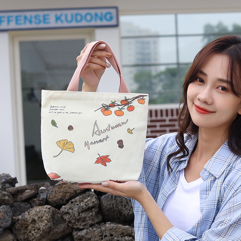 Canvas Bag New Korean Style Handbag Cute Large Capacity Buggy Bag Office Worker Student Lunch Bag One Piece Dropshipping