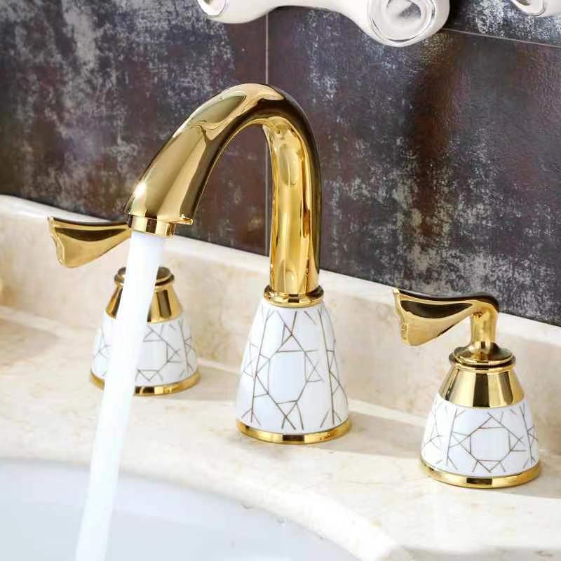 飒爽卫浴  欧式仿古浴缸三件套水龙头陶瓷艺术水龙头跨境亚马逊品