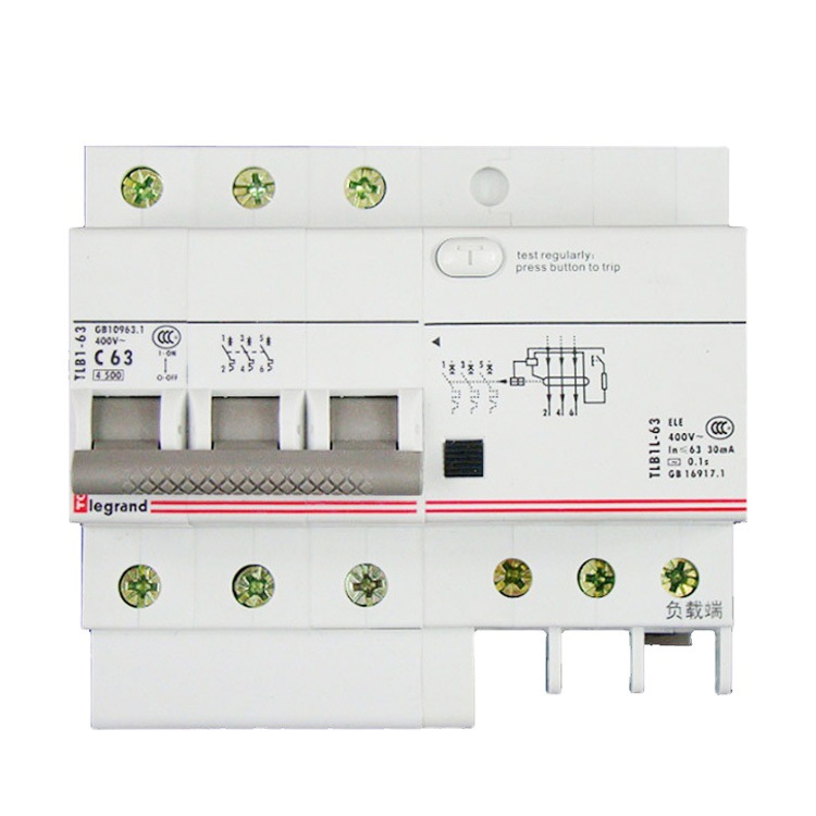罗格朗断路器漏电开关tlb1l-63系列 3p63a空开带漏电三相三线63安
