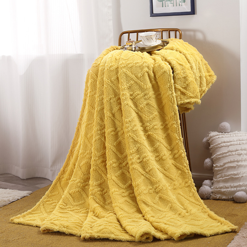 Single Layer Tower Skin Velvet Solid Color Blanket Household Minimalist Office Nap Blanket Air Conditioning Blanket Cover Blanket Blanket Wholesale