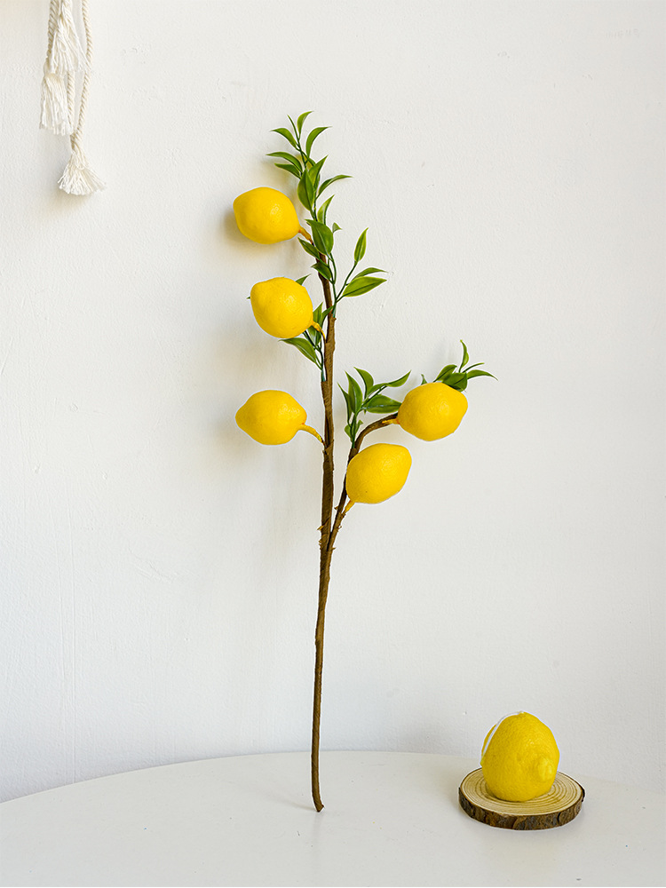 INS Artificial Flower 5 Fruit Lemon Fruit Tree Home Living Room Decorations Decorative Fake Flower Clothing Store Model Room Photo Props