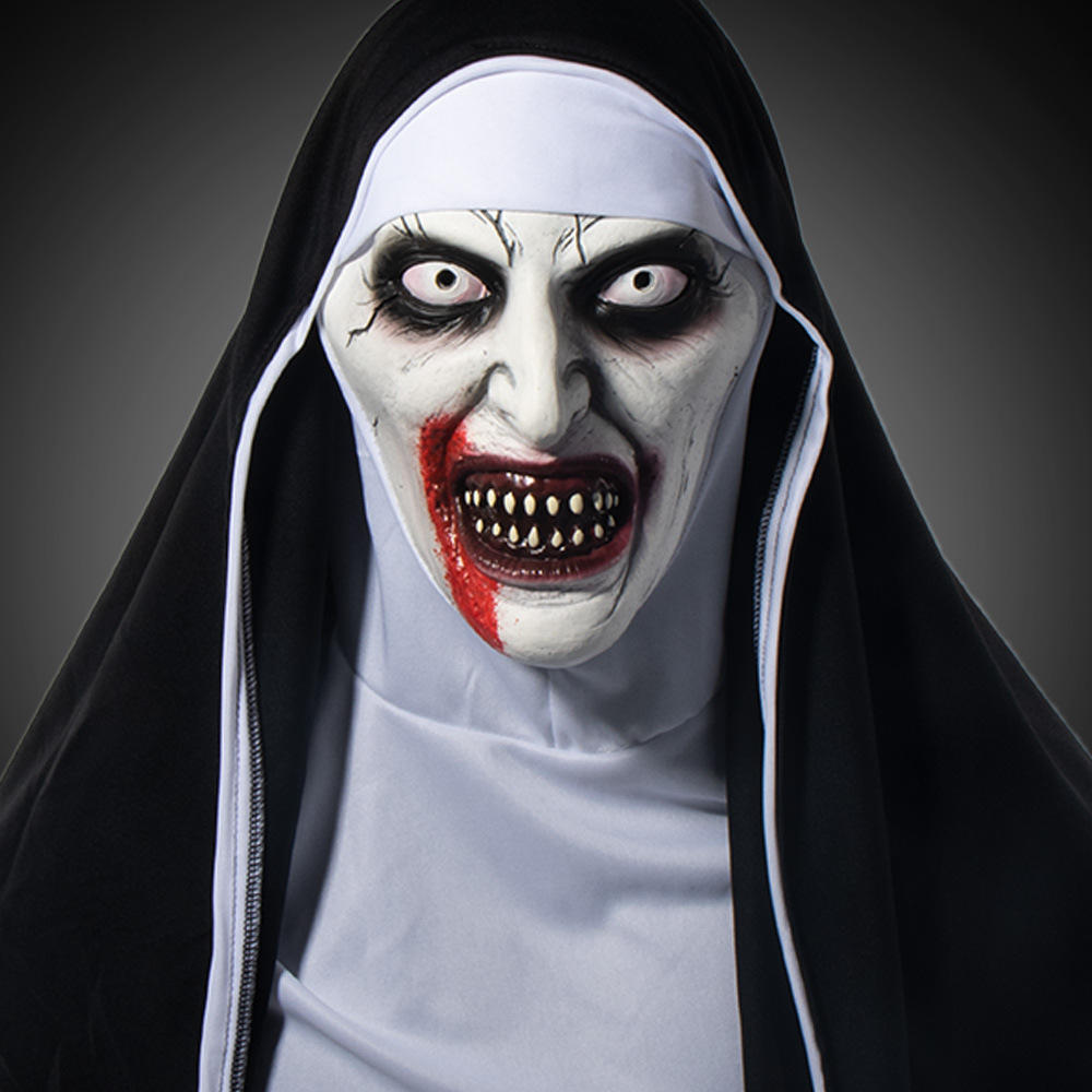 2021新款修女面具 万圣节鬼脸惊悚吓人恐怖乳胶头套