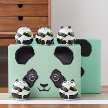 新款创意熊猫陶瓷茶叶罐普洱白茶龙井绿茶通用包装盒空礼盒可送礼