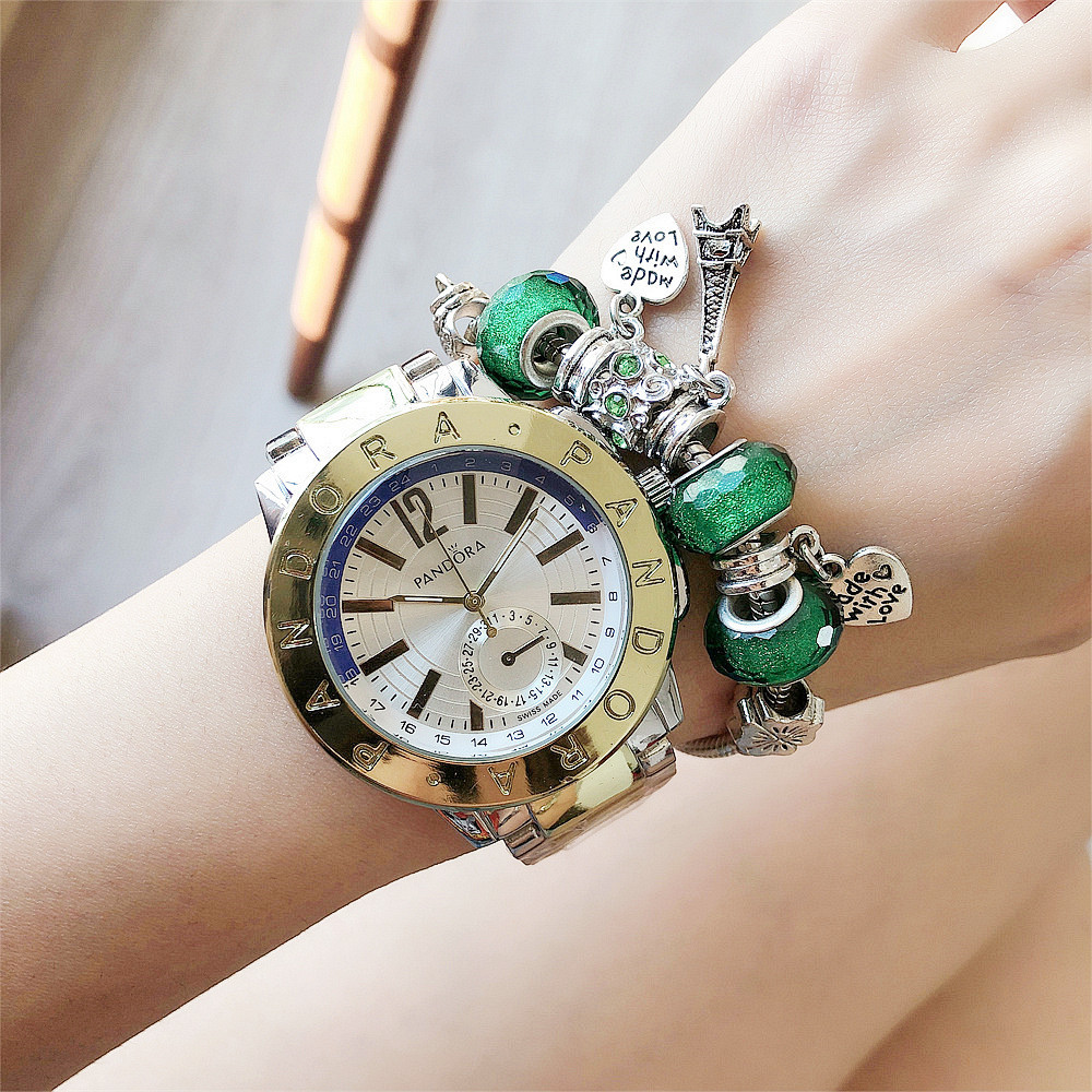 名牌批发手表女表女孩时尚便宜手表日内瓦表银色不锈钢复古手表