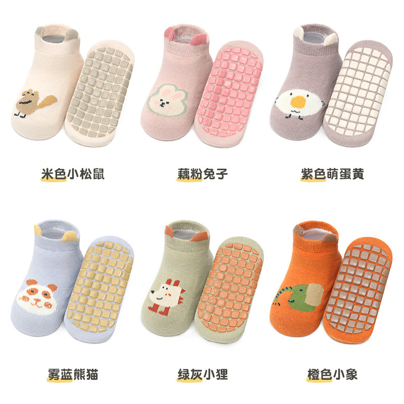23 Spring and Summer Baby Floor Socks Three-Dimensional Cartoon Low-Top Ankle Socks Children Trampoline Socks Baby Non-Slip Toddler Socks