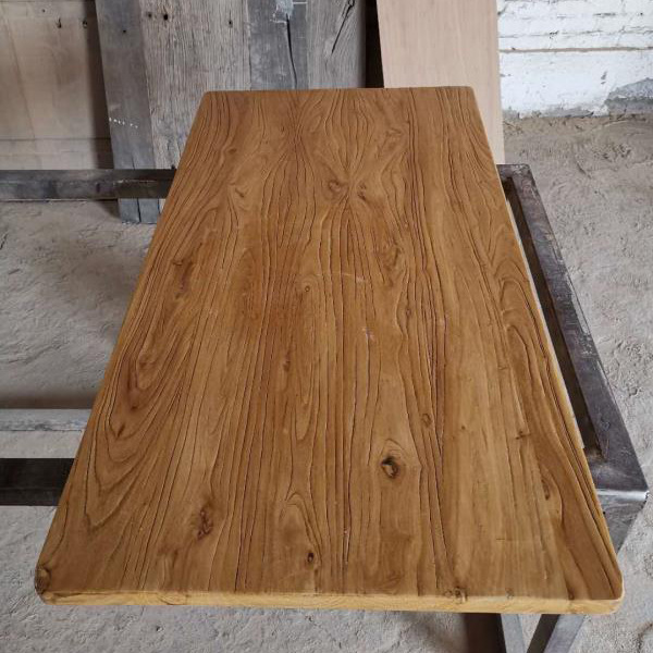 新中式民俗老榆木家具楼梯踏步护墙板材 仿古桌面板纹理清晰