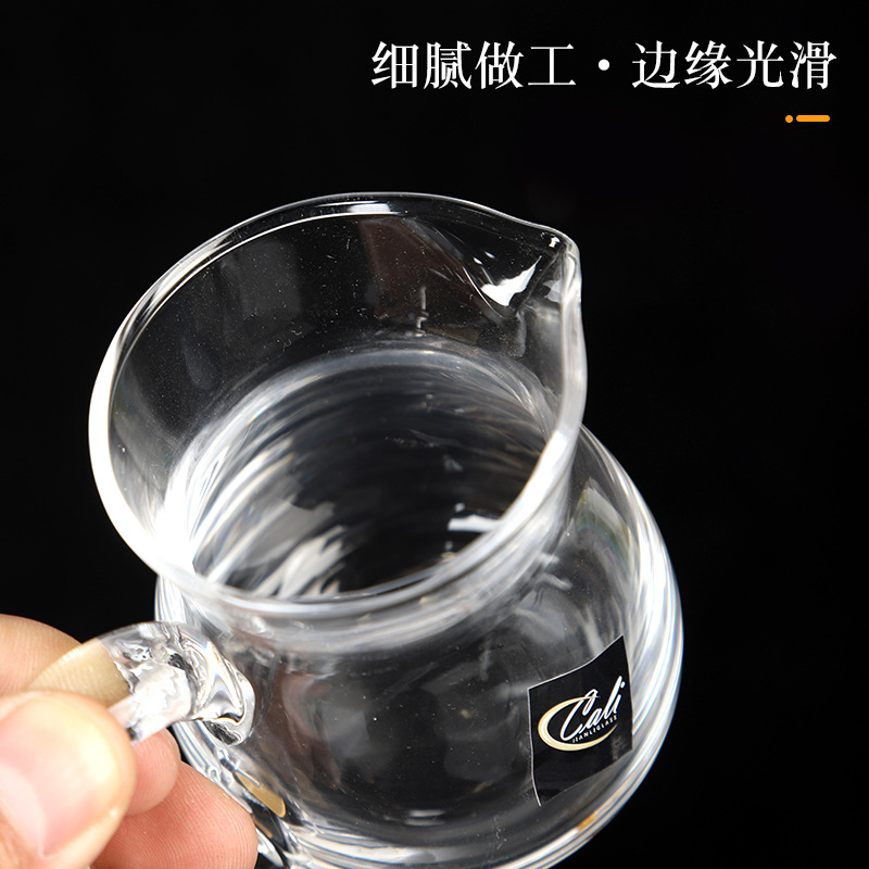 Manufacturer Supply Wholesale Transparent Glass Wine Decanter Liquor Fair Mug Red Wine Wine Decanter with Handle