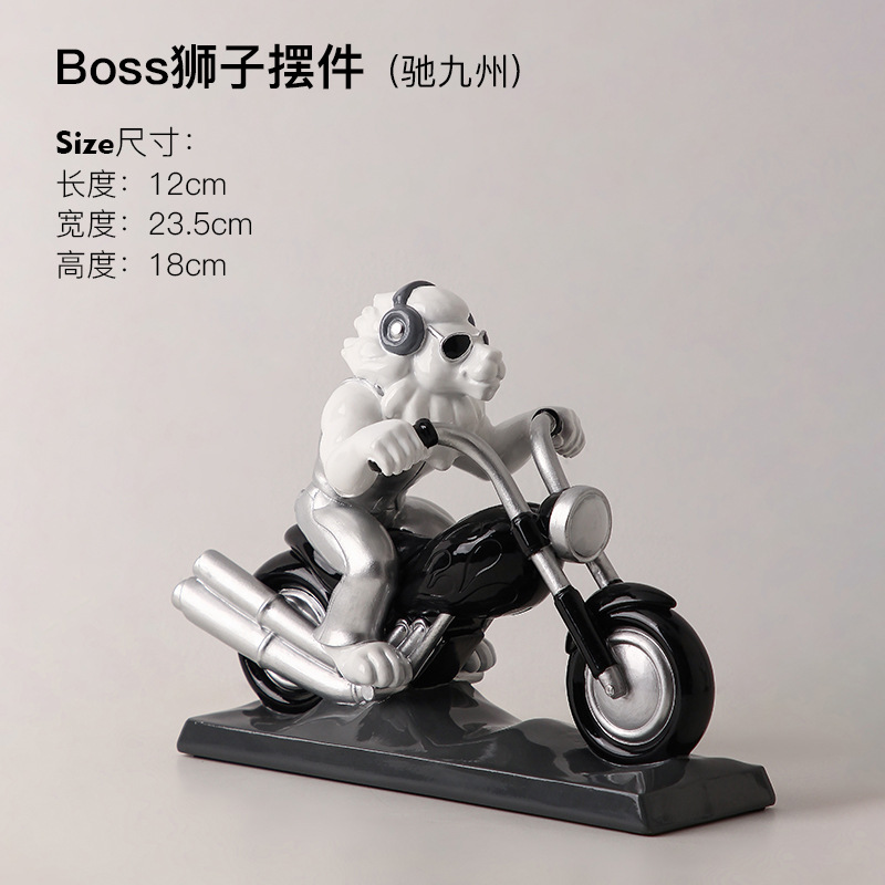 Beihanmei Creative Motorcycle Desktop Decoration Lion Doll Home Living Room Wine Cabinet Strictly Selected Moving into the New House Decoration