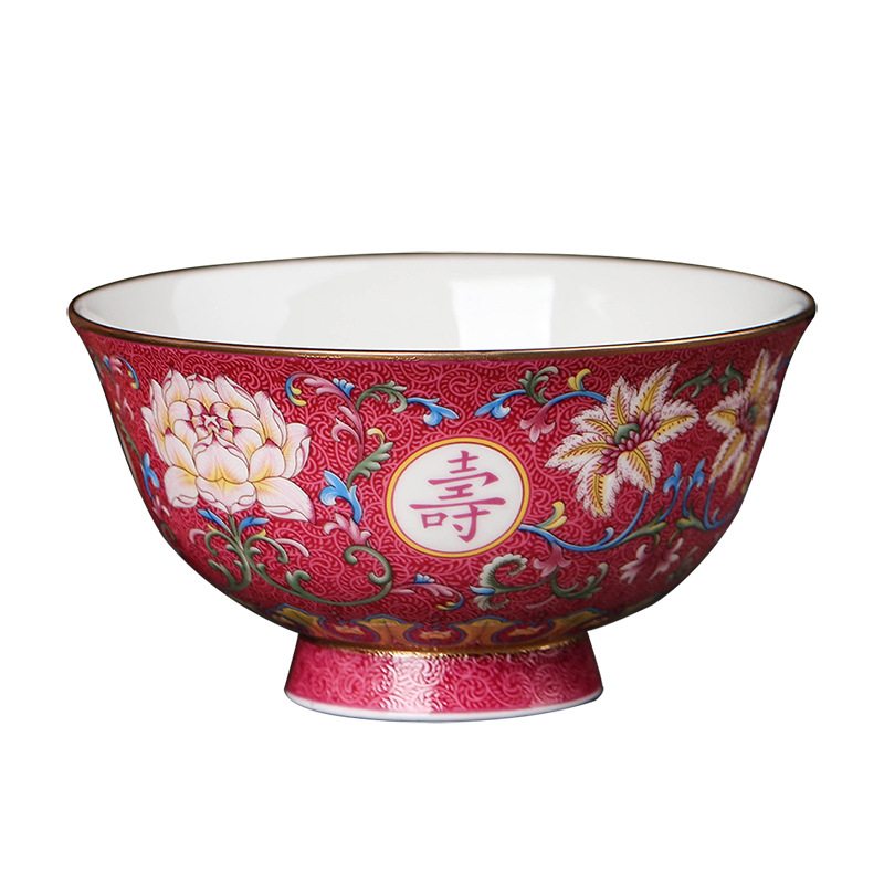 景德镇陶瓷器寿碗老人生日寿碗福寿碗寿宴答谢回礼品盒套装