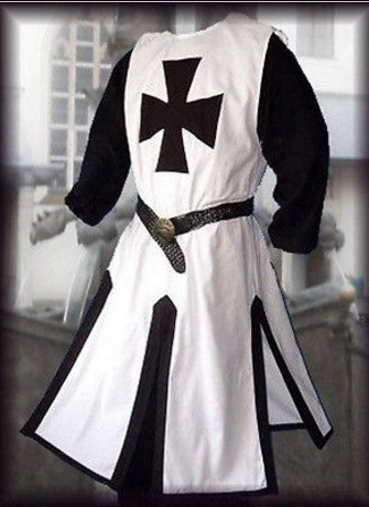 甜哒哒中世纪束腰外衣文艺复兴时期开叉拼接男士上衣圣殿骑士团服