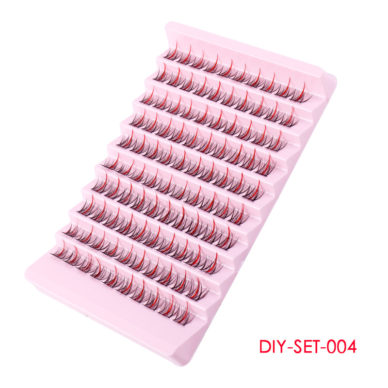 New Colored False Eyelash Segmented Grafting False Eyelash Large Capacity Single Cluster Hair