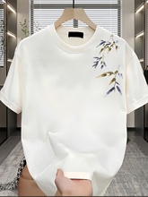 夏季新款中国风棉男士短袖t恤国潮设计感宽松休闲百搭半袖上衣