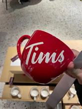 BK9K批发Tims咖啡马克杯枫叶咖啡雕刻喝水杯大红色经典圆形陶瓷水