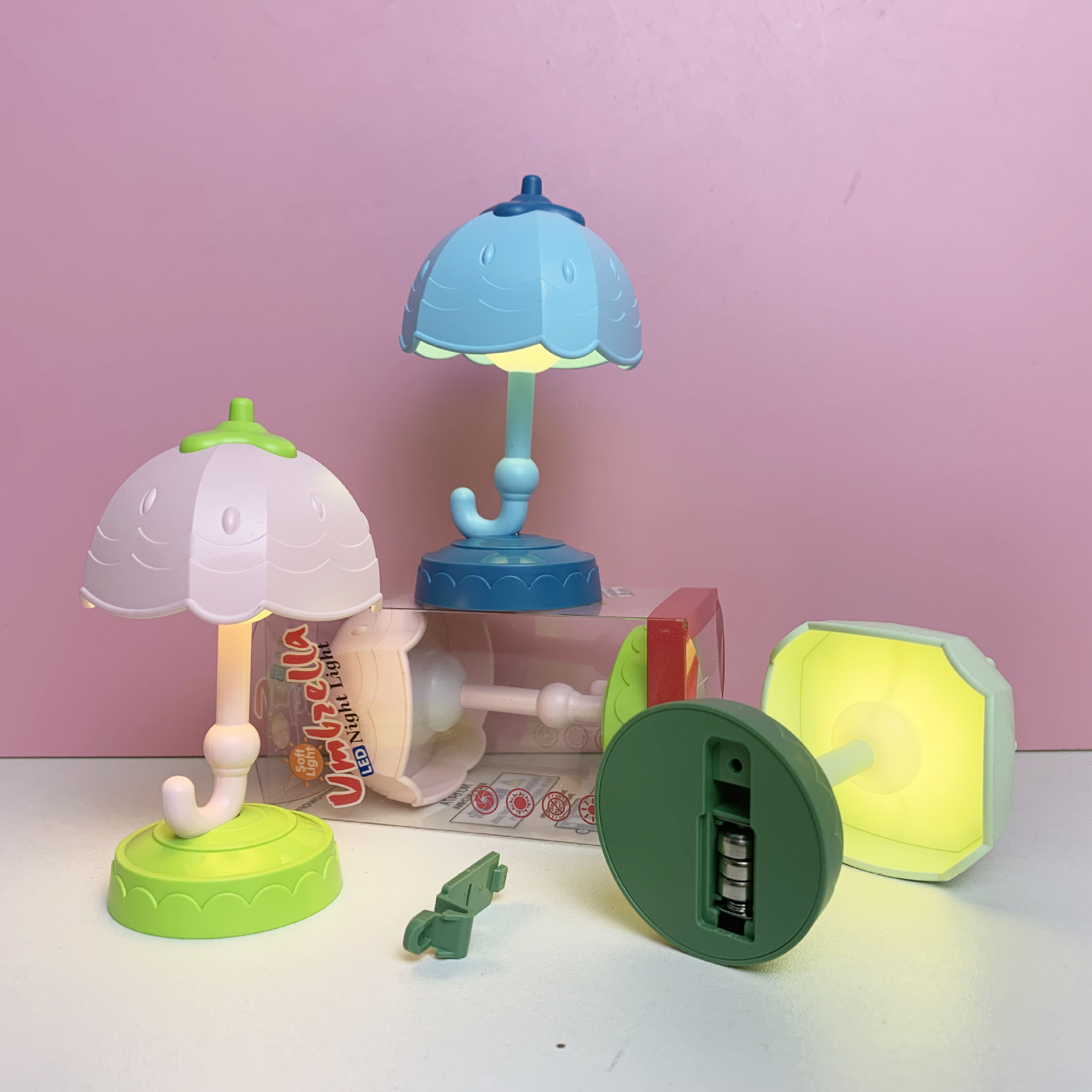 New Creative Cartoon Umbrella Cute Small Night Lamp Children DIY Handmade Cream Glue Student Bedroom Dormitory Reading