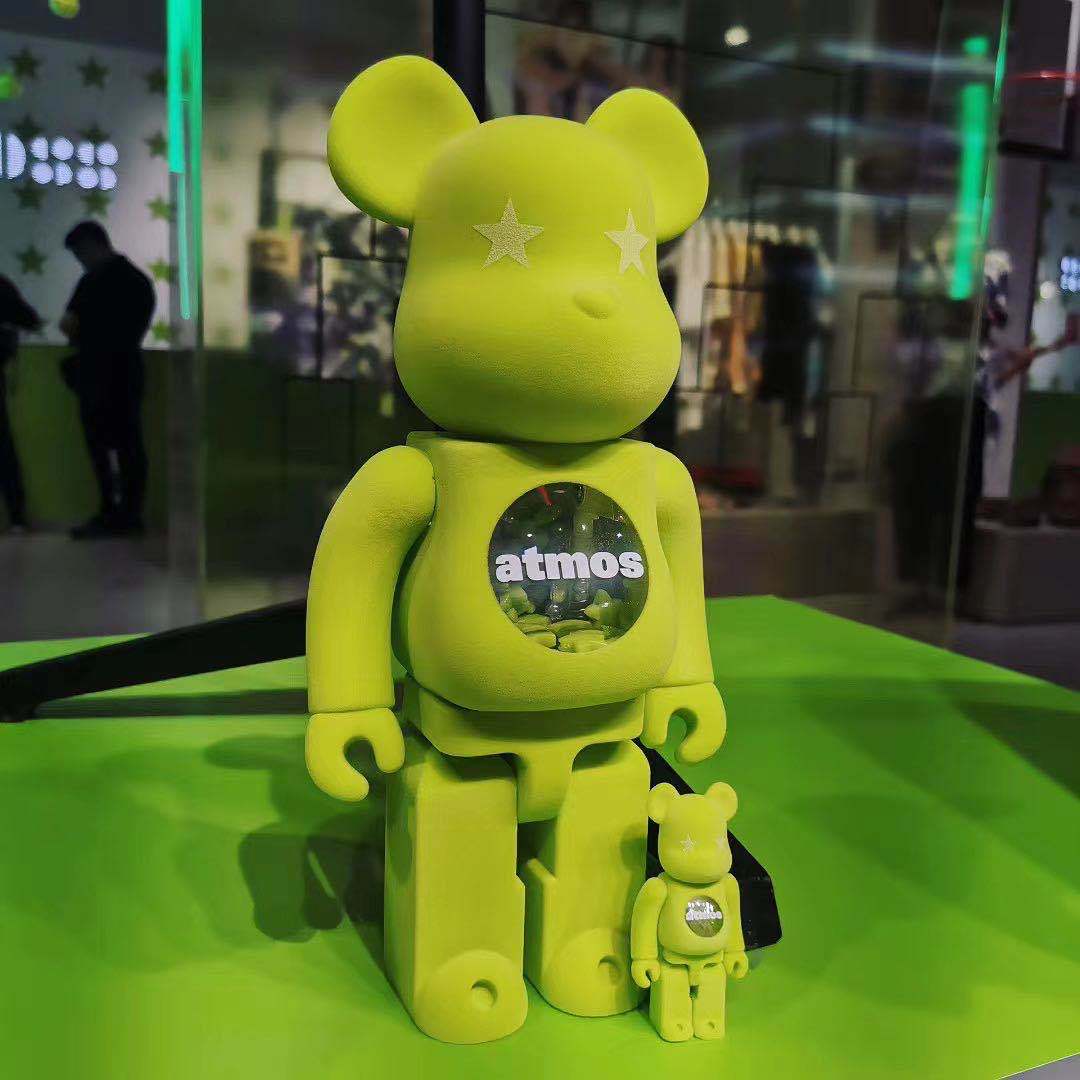 bearbrick暴力熊积木熊千秋网球绿atmos联名公仔模型摆件1000