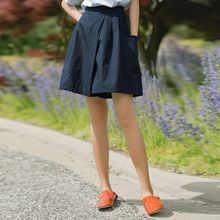 藏蓝色裙裤女夏季2024新款百搭大短裤五分裤阔腿裤小个子裤裙