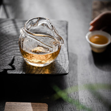 日式双耳公道杯高硼硅耐热加厚玻璃大容量透明分茶器品茶杯伴手礼