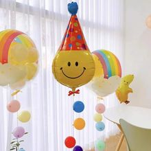 ins气球4D波波球帽子笑脸宝宝装饰布置派对生日气球儿童