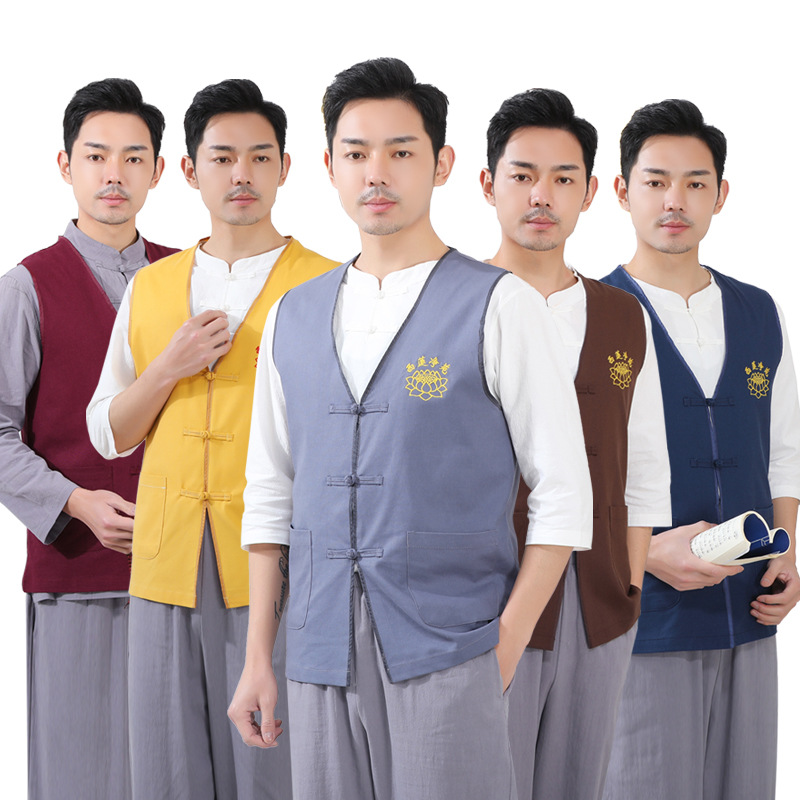玄善寺庙义工服志愿者居士服厂家批量印logo马甲男女同款