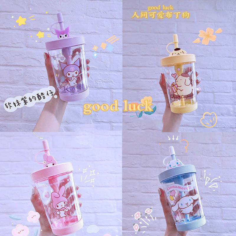 miniso名创优品三丽鸥缤纷随行杯玉桂狗吸管杯库洛米网红水杯卡通