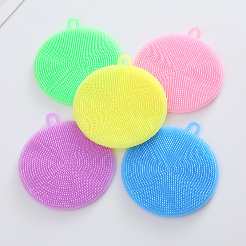 Multifunctional Silicon Dishwashing Brush Food Grade Kitchen Household Decontamination Scouring Pad Oil-Free Lazy Household Rag