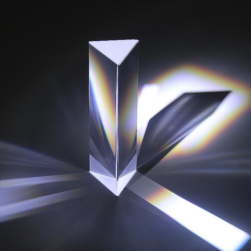 水晶三棱镜套装光学玻璃彩虹拍照学生儿童物理实验器材万花筒