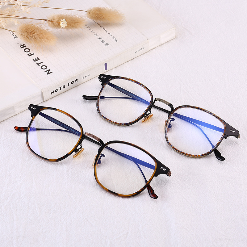 新款精品复古平光镜金属方形男士眼镜框近视镜架批发80108