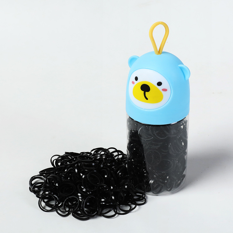 Korean Style New Cartoon Canned Head Rope Disposable Rubber Band Black Harmless Hair Elastic Female Hair-Binding Rubber Band Headdress Batch