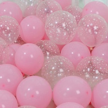 网红生日快乐派对满天星透明儿童无毒气球装饰场景布置发光亮片球