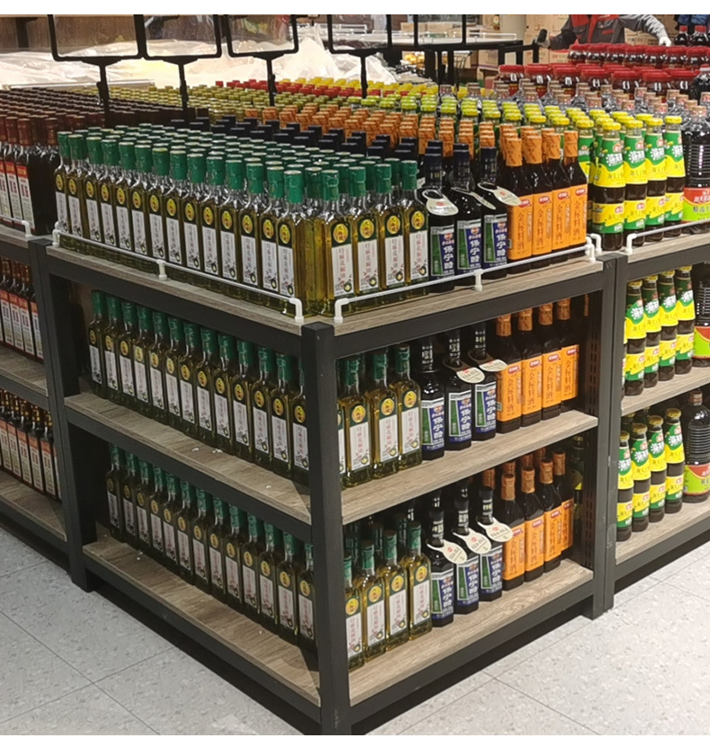 超市货架商场堆头架货架商超展示架牛奶饮料堆头钢木货架厂家批发