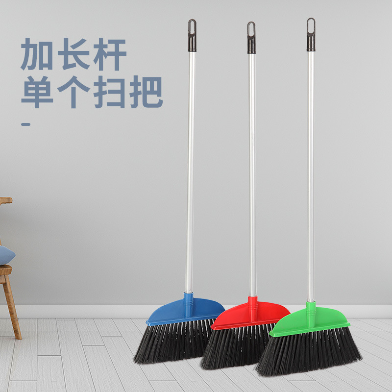 yibaijia factory direct sales stall painting iron rod broom plastic head long soft wire creative household cleaning broom