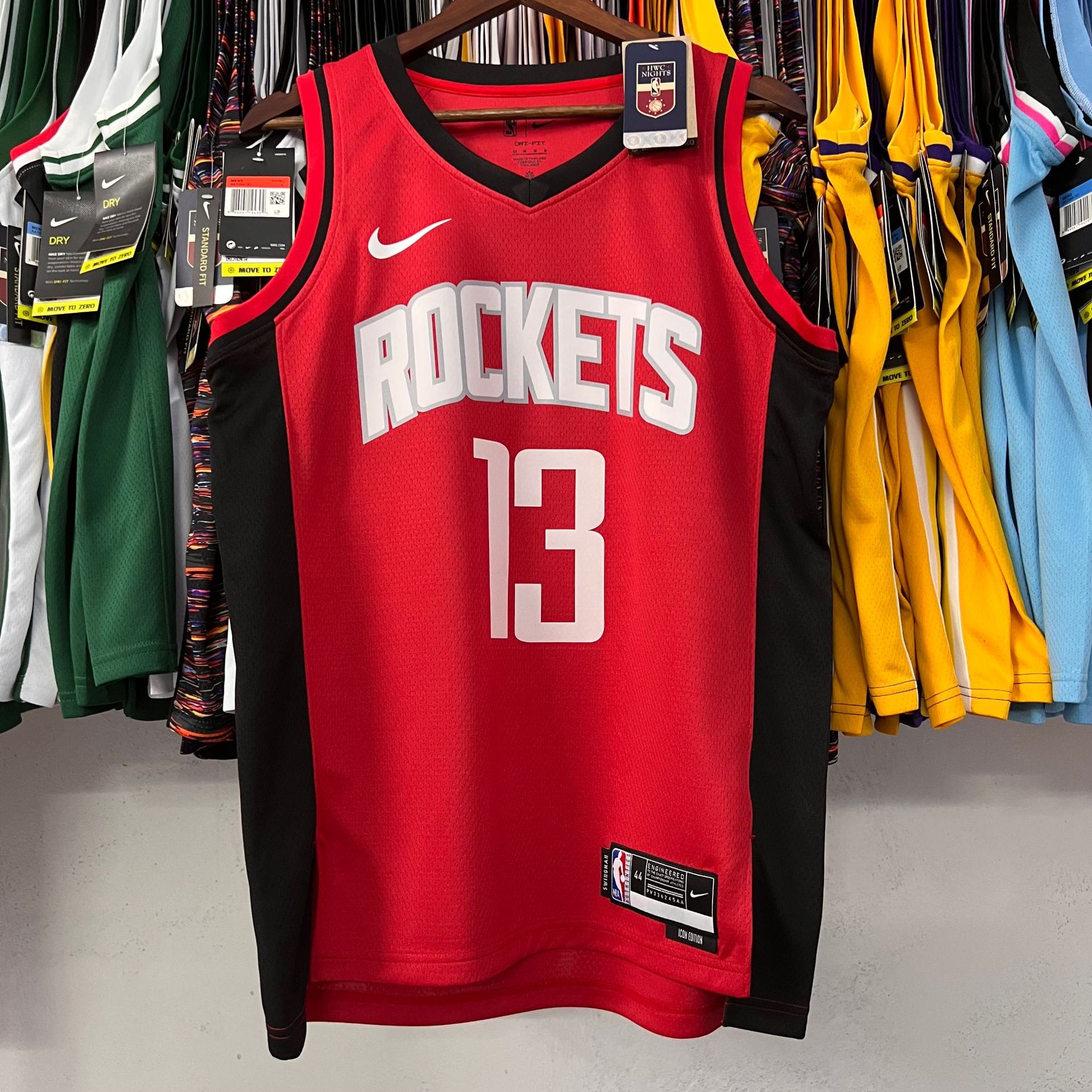 23赛季火箭队主场11号 姚明13号哈登1号麦迪0号维斯布鲁克nba球衣