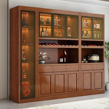 实木酒柜餐边柜一体客厅靠墙多功能置物展示柜带玻璃门厨房储物柜