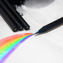 黑木七色芯彩铅正品彩虹芯铅笔厂家直销