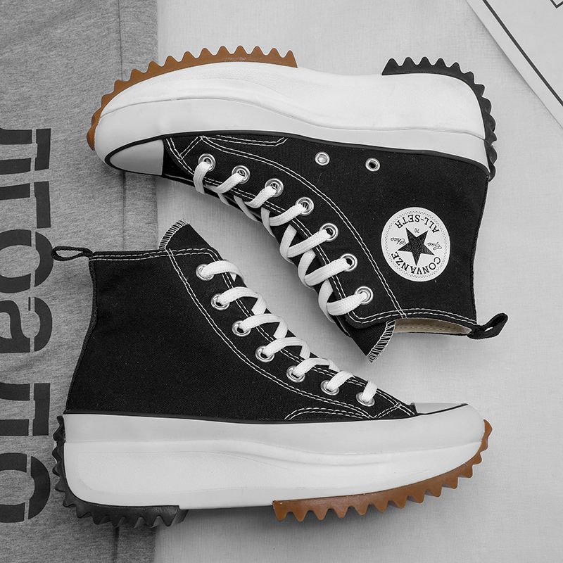 莆田鞋尔匡威莱斯肖战同款jw联名高帮厚底帆布鞋运动男女鞋松糕鞋