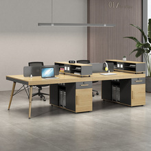 职员办公桌简约现代46四人位办公室员工卡座财务桌子工位桌椅组合