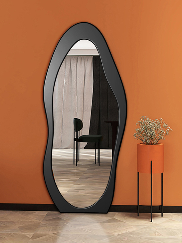 美式全身镜ins风异形挂墙穿衣落地镜创意壁挂轻奢不规则试衣镜子