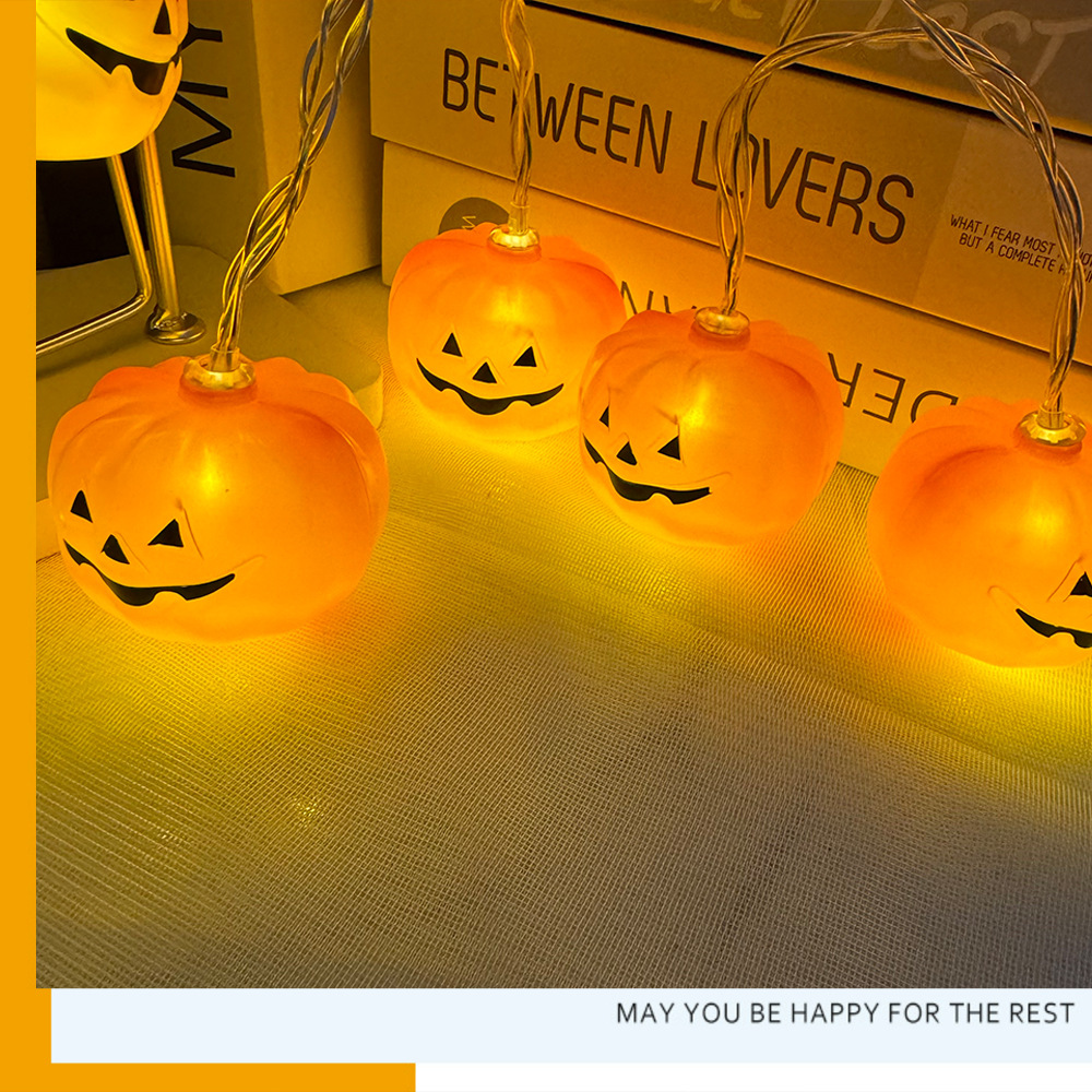 Cross-Border Halloween Lighting Chain Ghost Skull Series Halloween Pumpkin Lamp Battery Box String Lights Lighting Chain Horror Costume