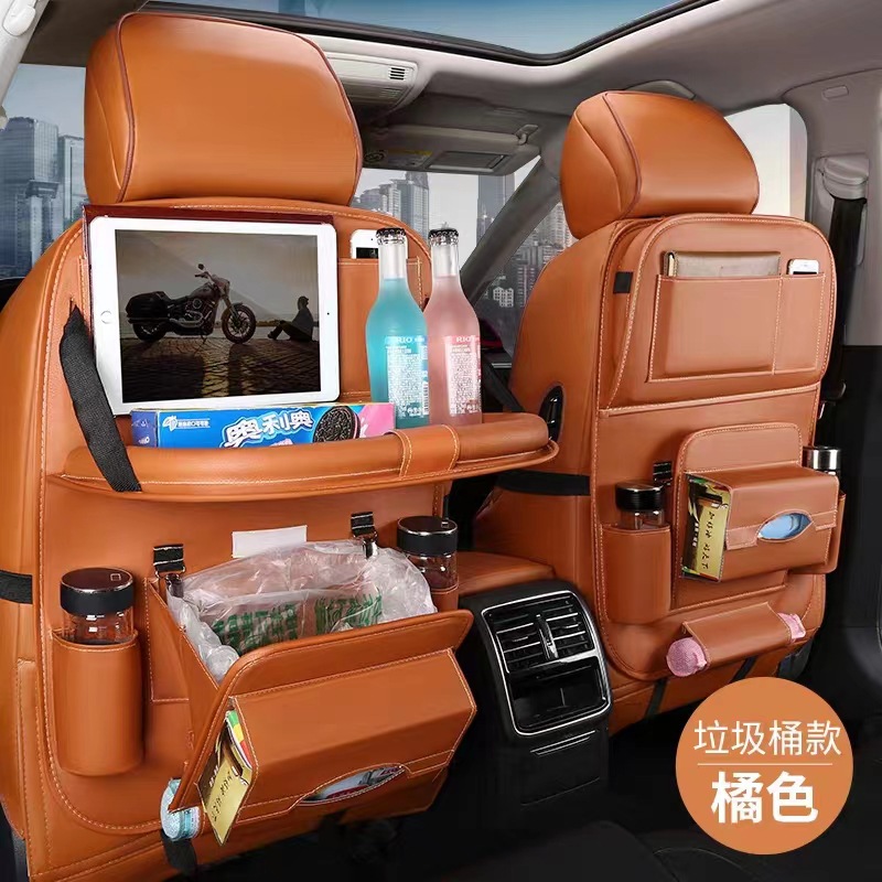 Foldable Car Dining Table Automobile Storage Bag Leather Car Seat Organizer Truck Garbage Can Shopping Bags