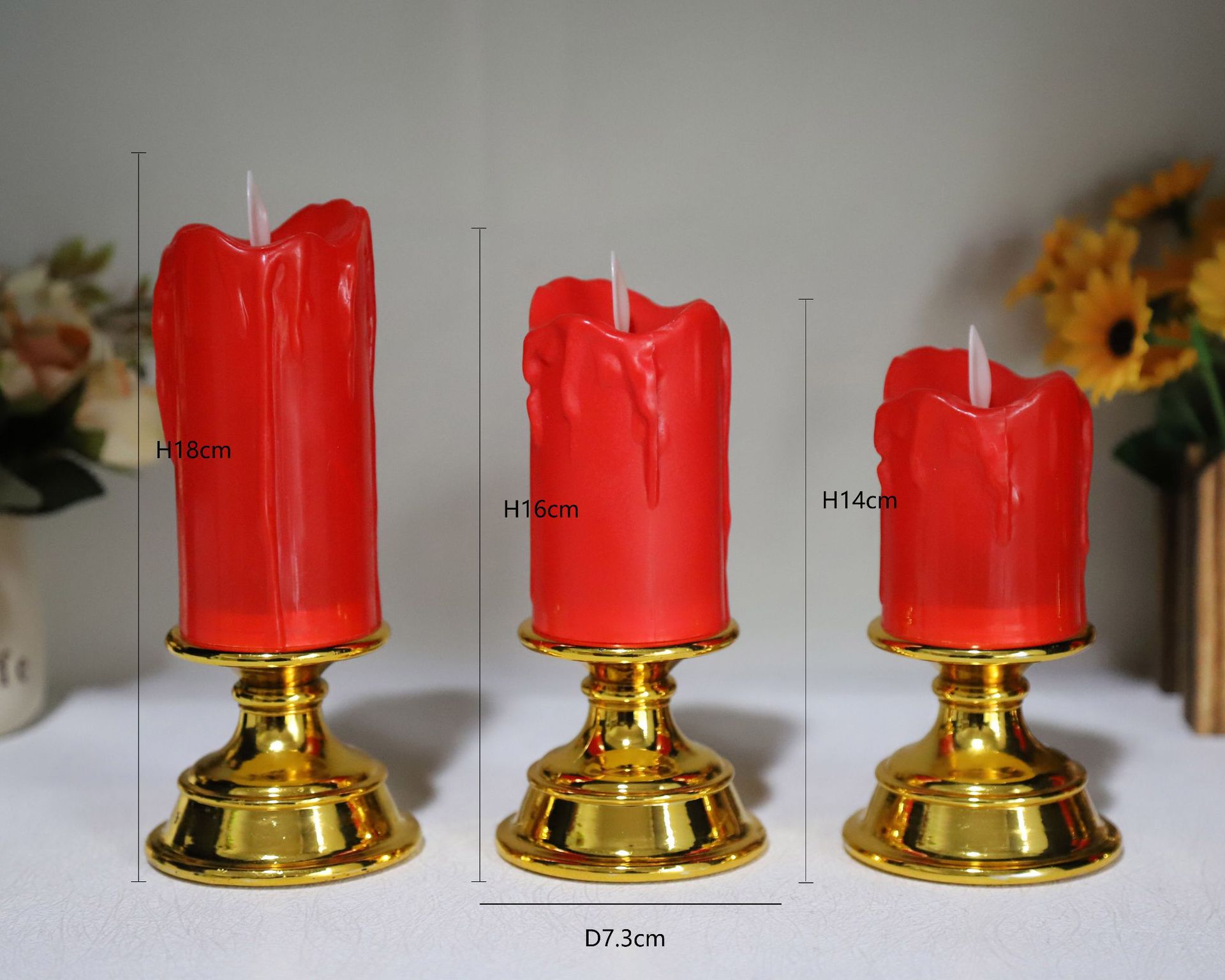 LED Simulation Swing Electronic Candle Buddha Worshiping Lamp Wedding Decoration Ambience Light Temple Home Buddha Lamp Red Candlestick