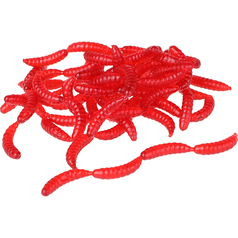 1斤装4节红虫蛆虫路亚饵淡水钓饵仿生蛆虫路亚饵假饵小红虫