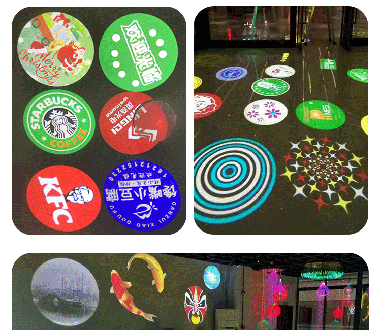 广告投影灯高清logo射灯地面旋转图案指引灯高清投影射灯logo灯