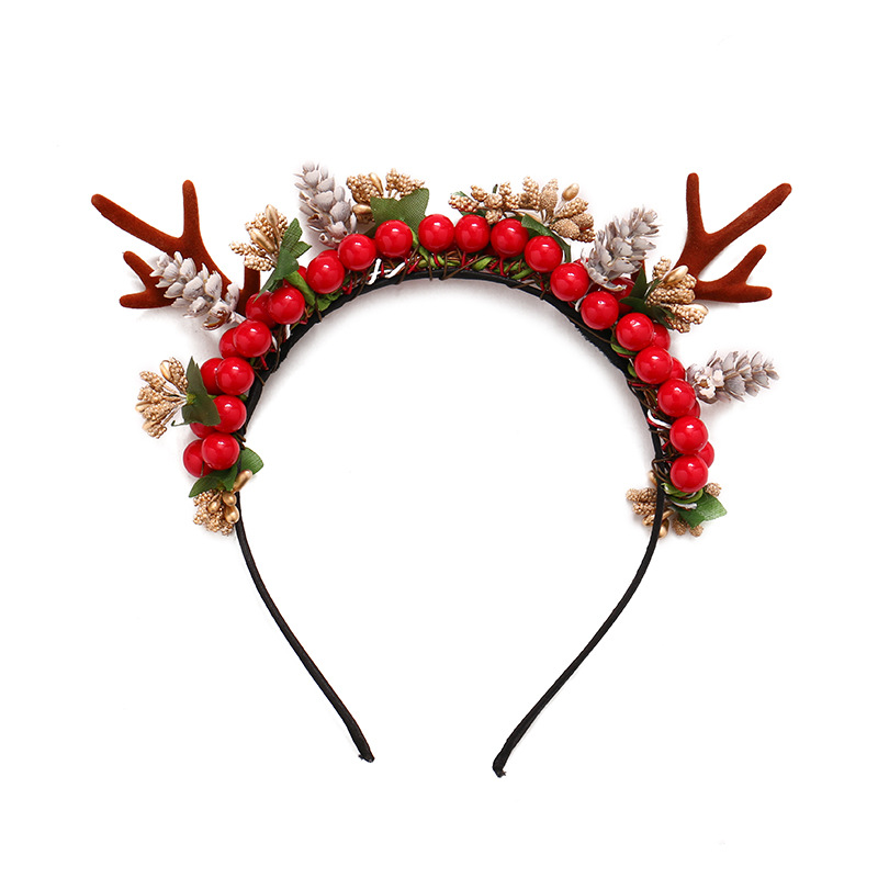 Cross-Border Spot Christmas Headband Love Princess Hair Accessories Elk Horn Headdress Barrettes Christmas Party Dress up Supplies