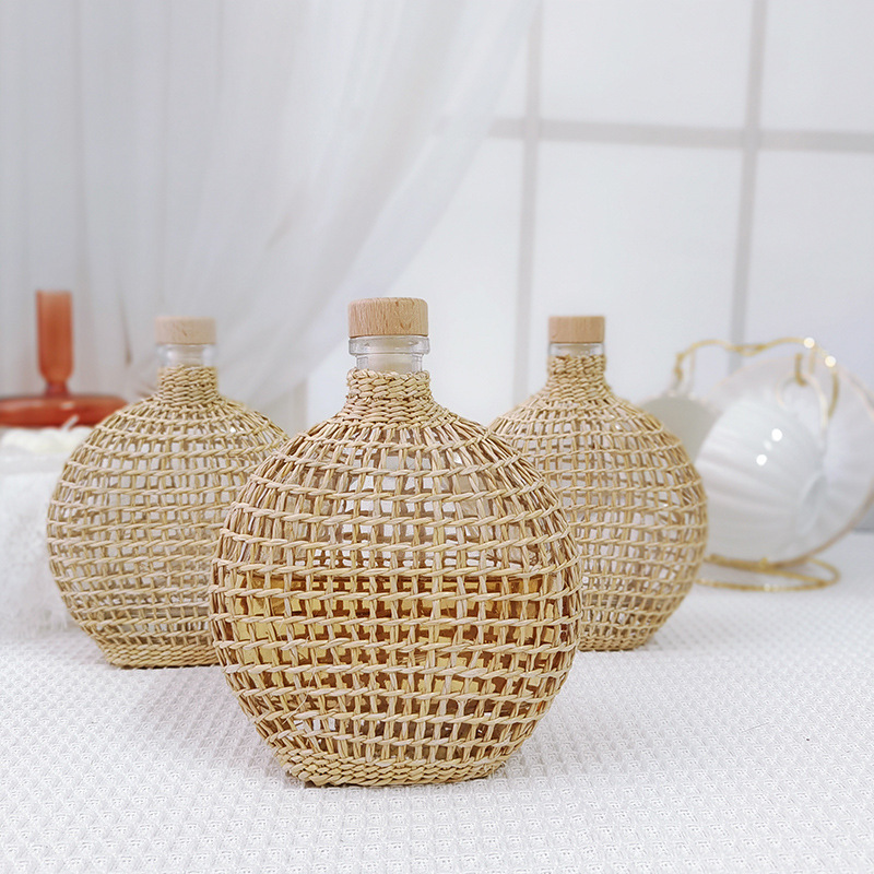 跨境外贸批发ins创意果酒瓶白酒扁形洋酒杨梅酒泡酒瓶