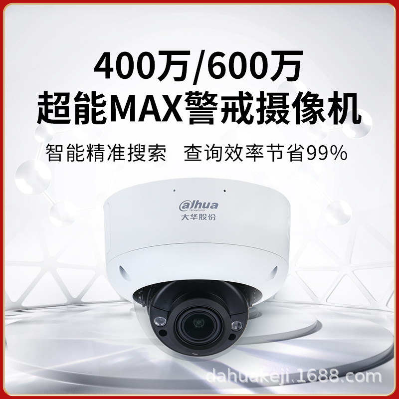 大华400万红外双光人车摄像头半球监控安防网络摄像机HDBW4443R