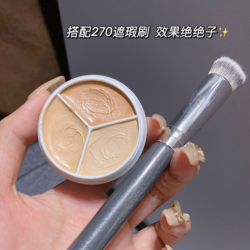Sweet Mint Three Colors Concealer Cover Fleck Acne Marks Dark Circles Tear Groove Repair Foundation Cream Smear-Proof Makeup